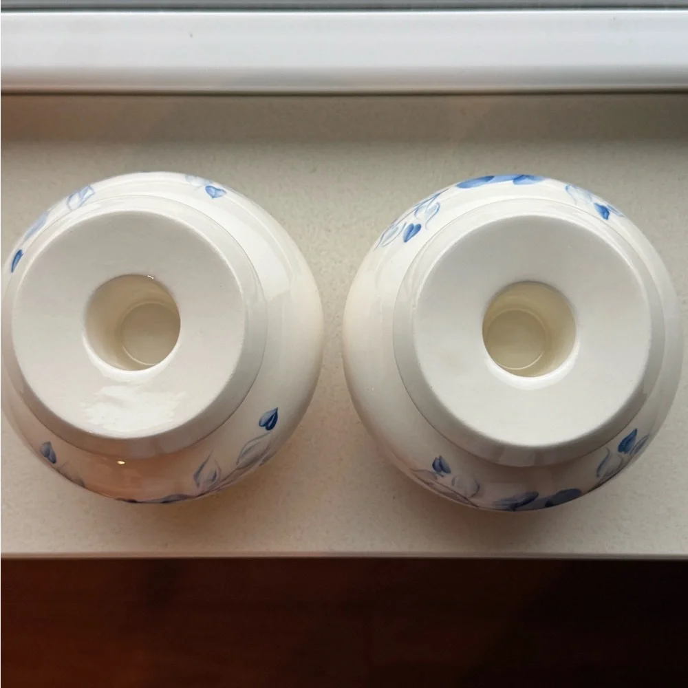 Vintage Hand-Painted Porcelain Candle Holders
